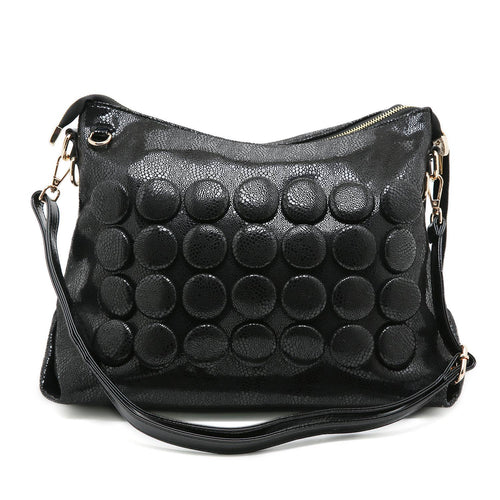 Black 3D Dot Slouchy Shoulder Bag
