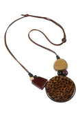 Dante NL5525 Brown Leopard Pendant Necklace