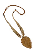 Dante NL5527 Taupe Leaf Pendant Necklace