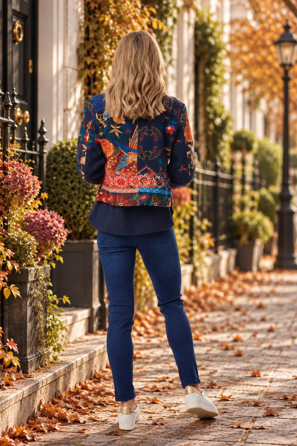 Orientique 62813 Embroidery Print Cropped Jacket