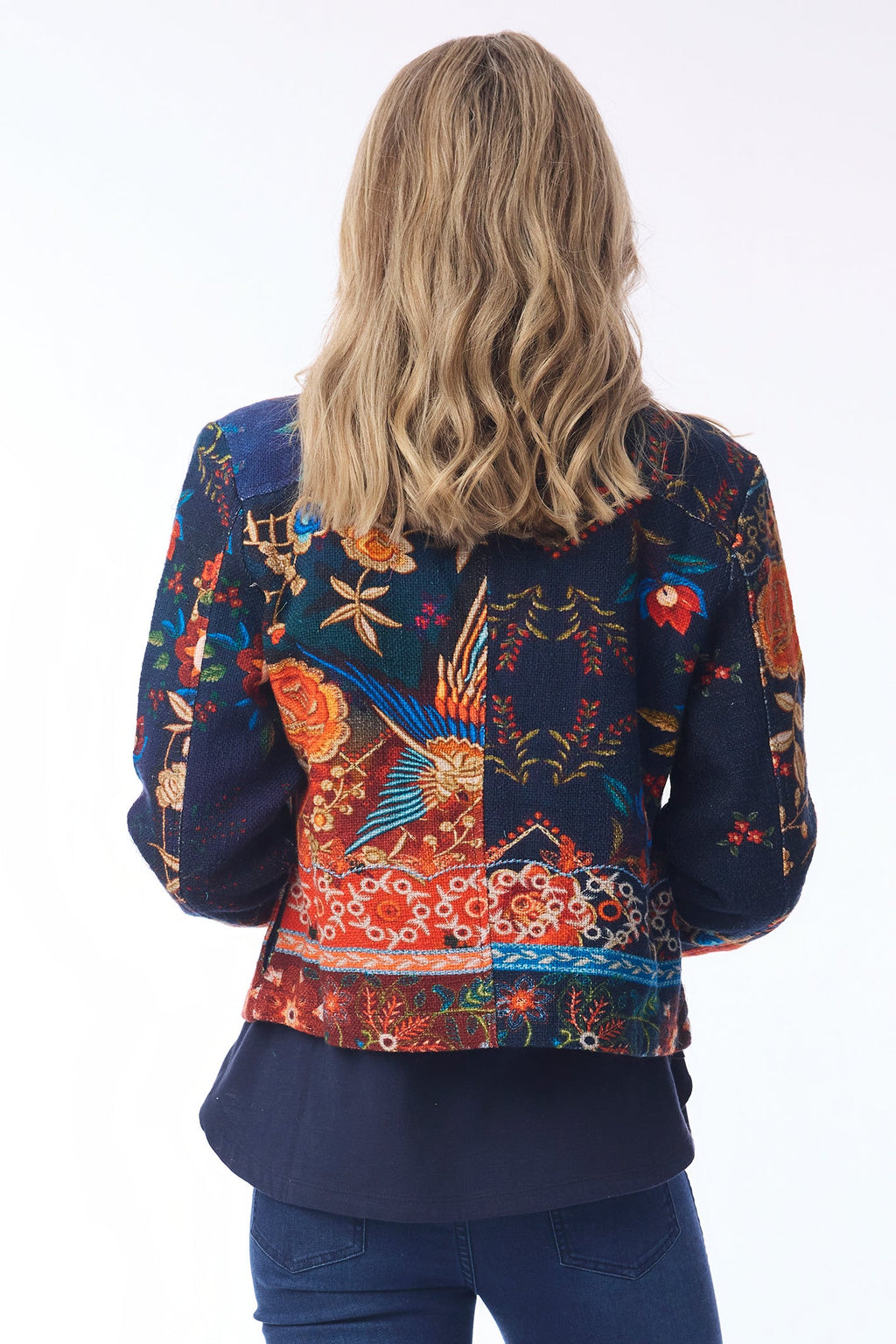 Orientique 62813 Embroidery Print Cropped Jacket