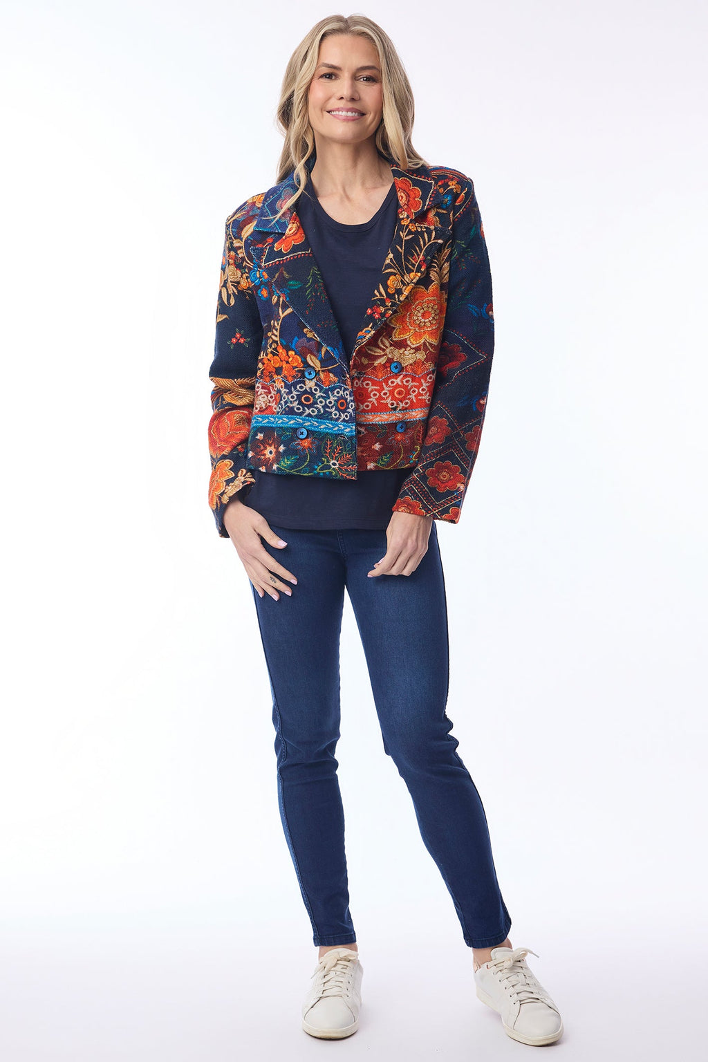 Orientique 62813 Embroidery Print Cropped Jacket