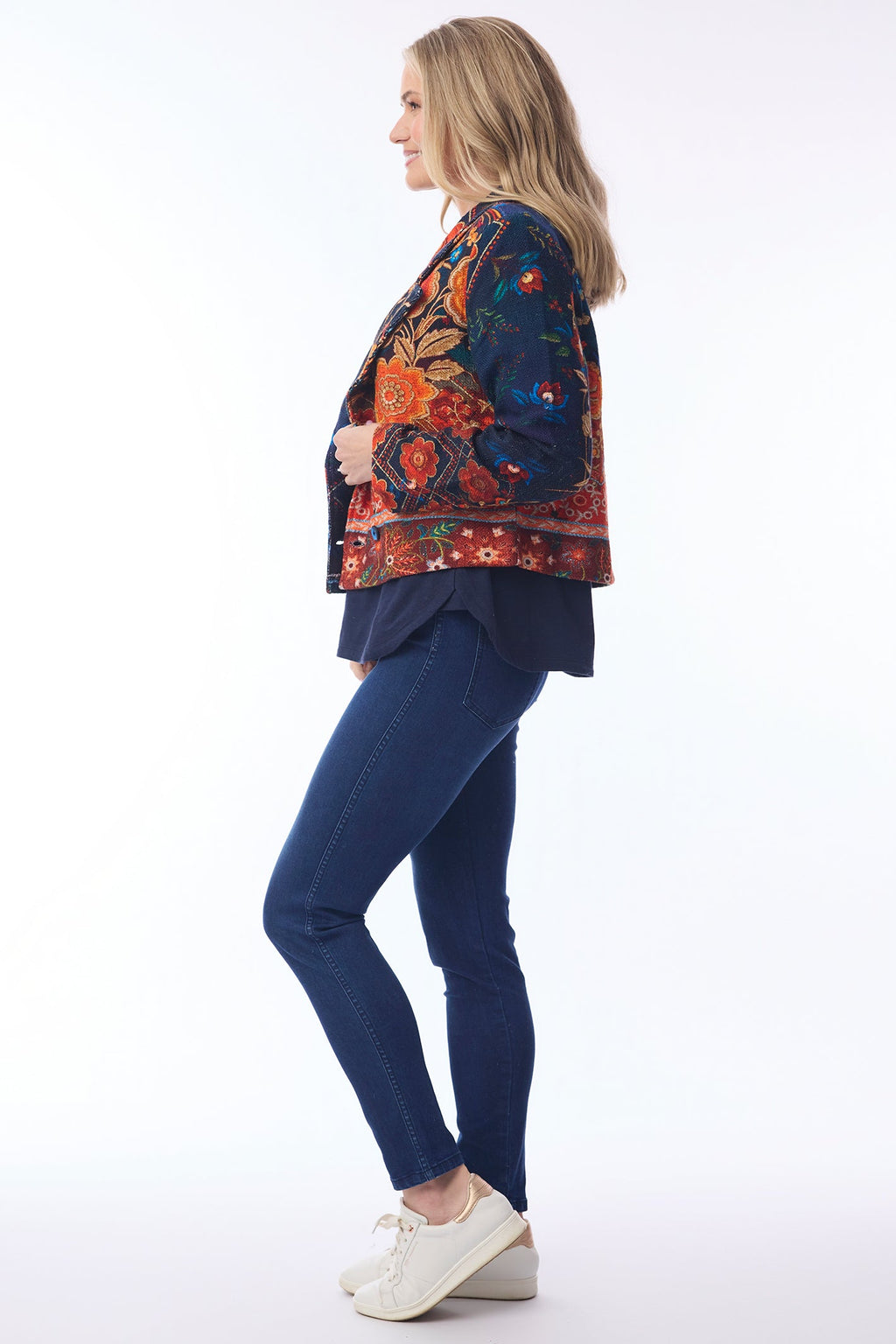 Orientique 62813 Embroidery Print Cropped Jacket