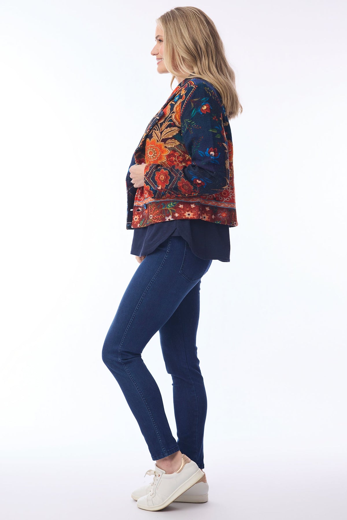 Orientique 62813 Embroidery Print Cropped Jacket
