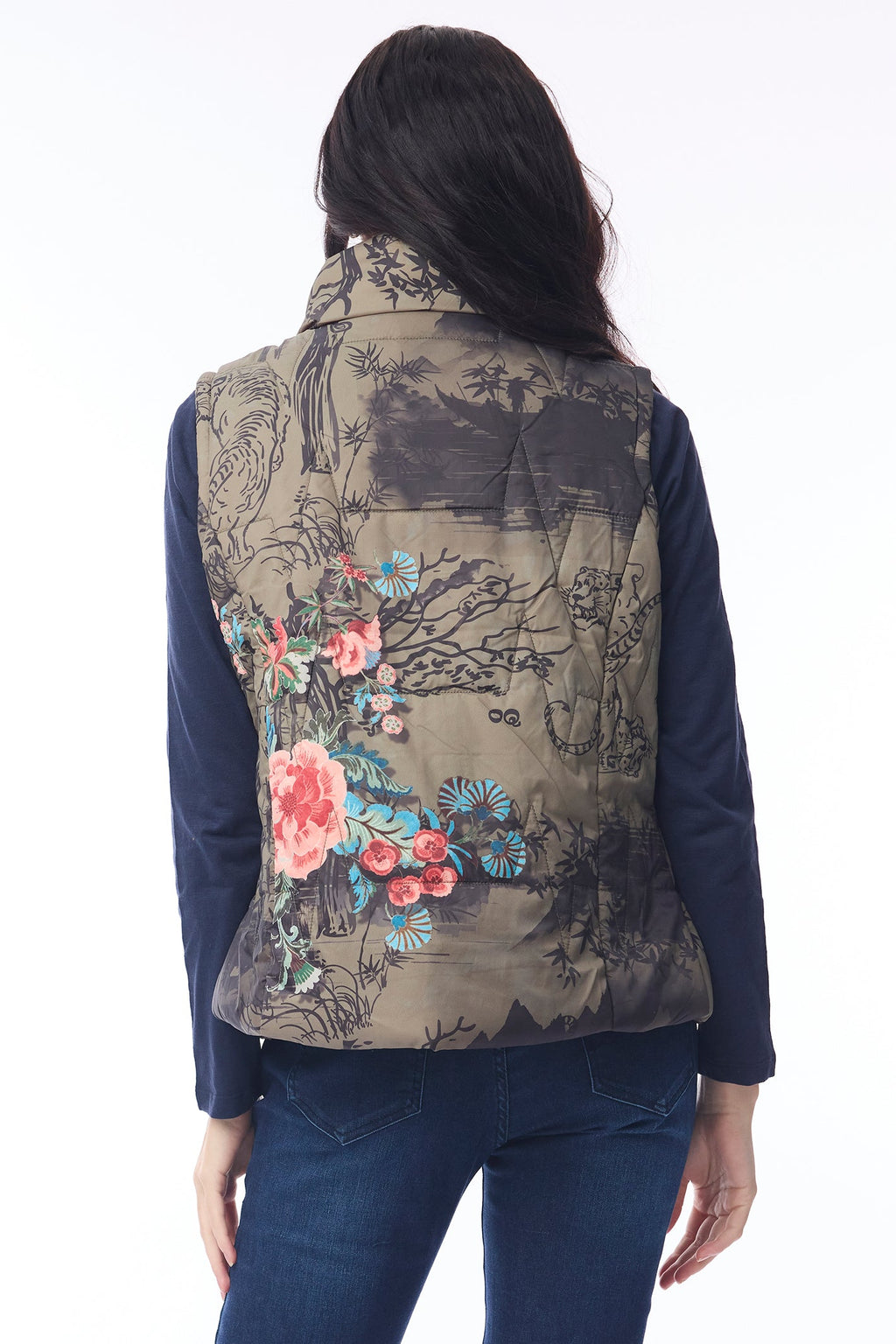 Orientique 82237 Keqioa Print Puffer Gilet