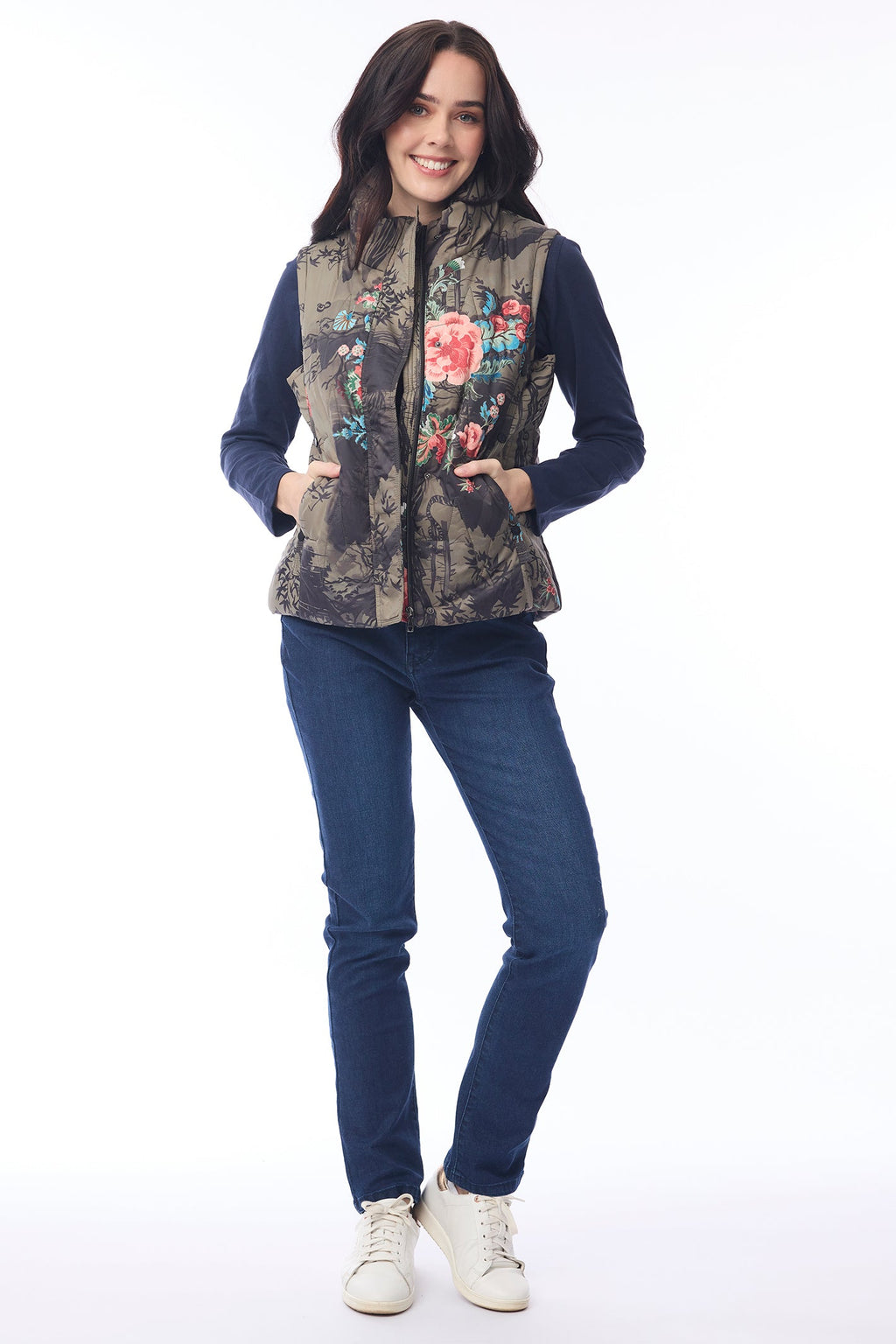 Orientique 82237 Keqioa Print Puffer Gilet