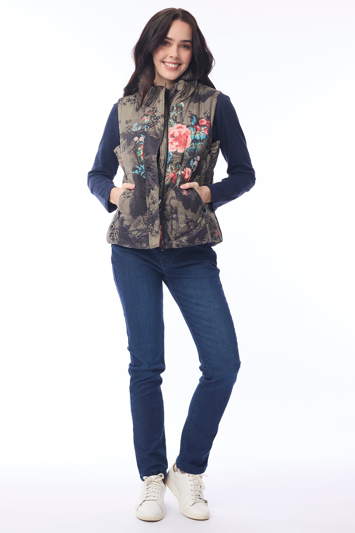 Orientique 82237 Keqioa Print Puffer Gilet