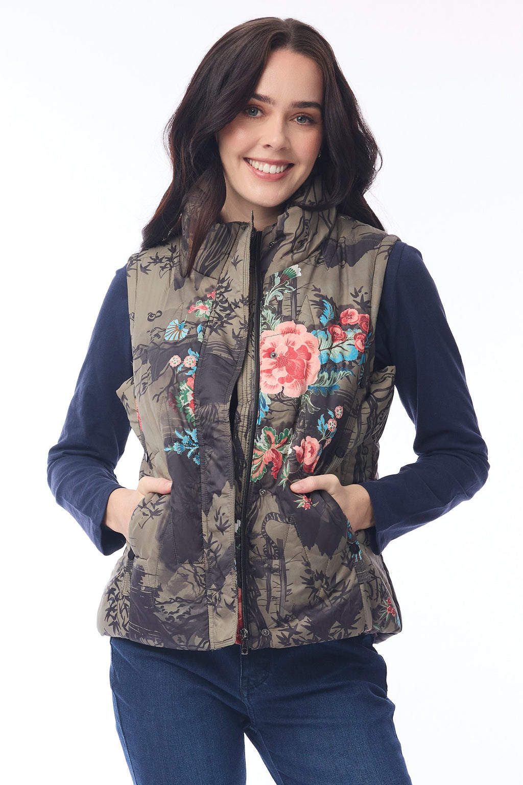 Orientique 82237 Keqioa Print Puffer Gilet