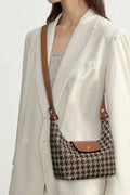 Brown Dogtooth Mini Tote Bag