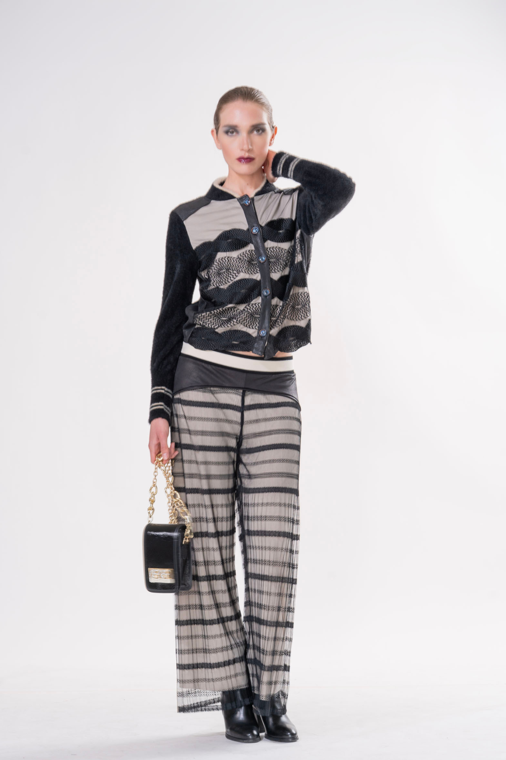 Elisa Cavaletti Black Mesh Jacket ELW267044201 02135