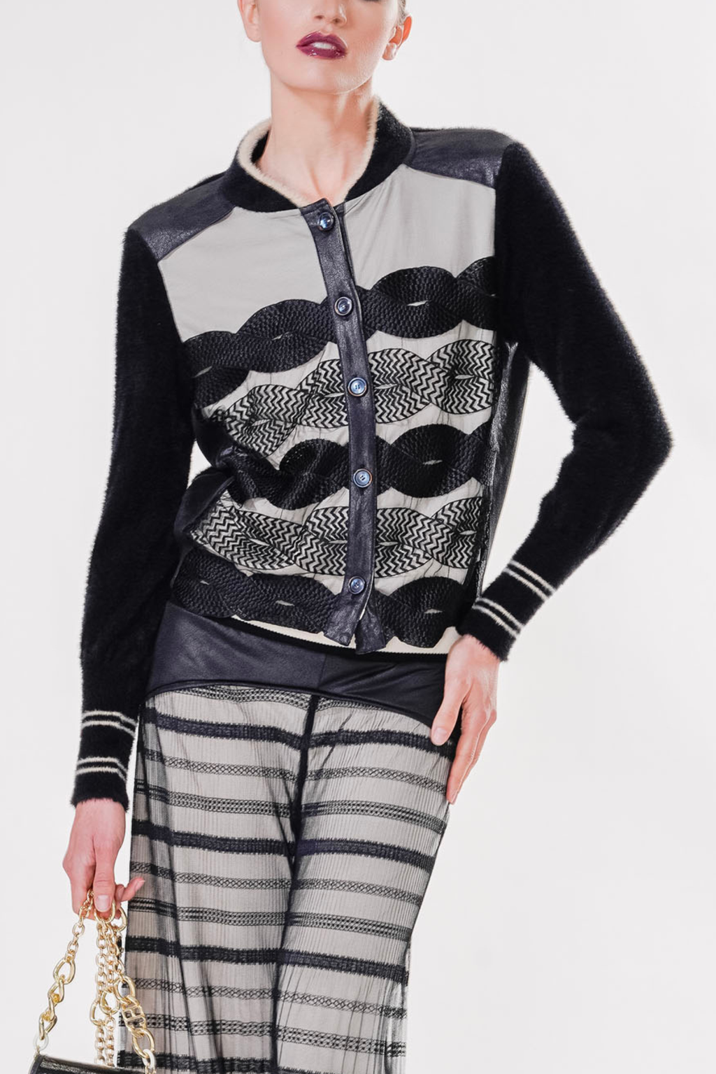 Elisa Cavaletti Black Mesh Jacket ELW267044201 02135
