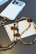 Amber Crystal Beaded Phone Chain