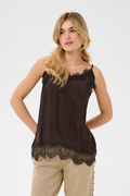 Cream Clothing CRTriniti Java Brown Satin Lace Vest