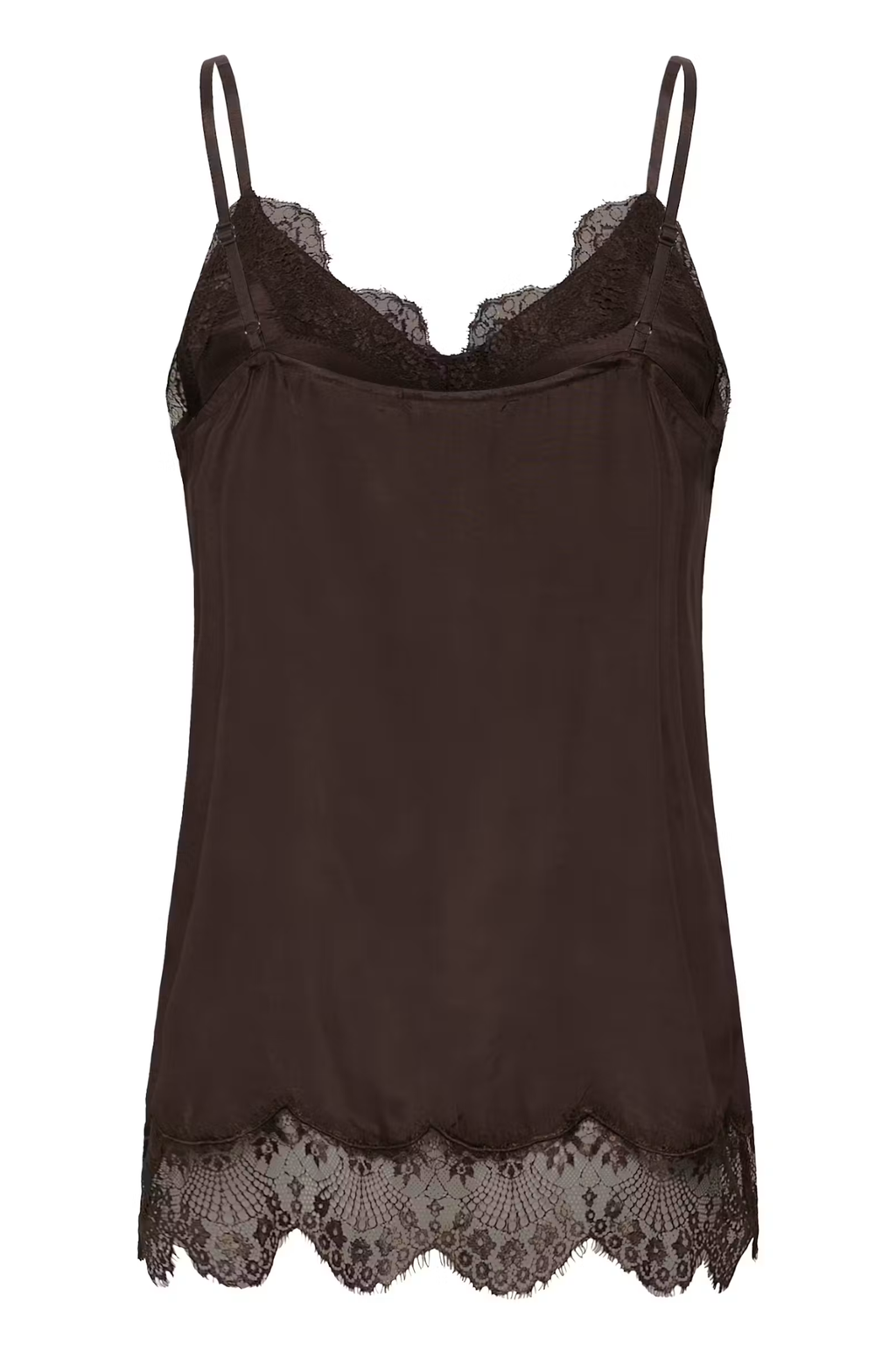 Cream Clothing CRTriniti Java Brown Satin Lace Vest