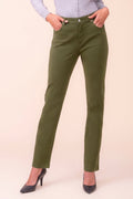 Alison Sheri Khaki Green Straight Leg Jeans PAS2403