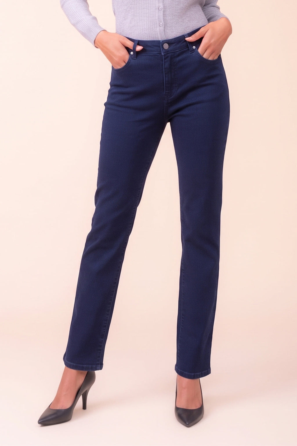 Alison Sheri Navy Straight Leg Jeans PAS2403