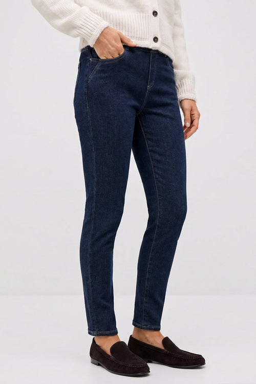 Anna Montana 1021 Angelika Dark Blue Denim Pull-On Trousers