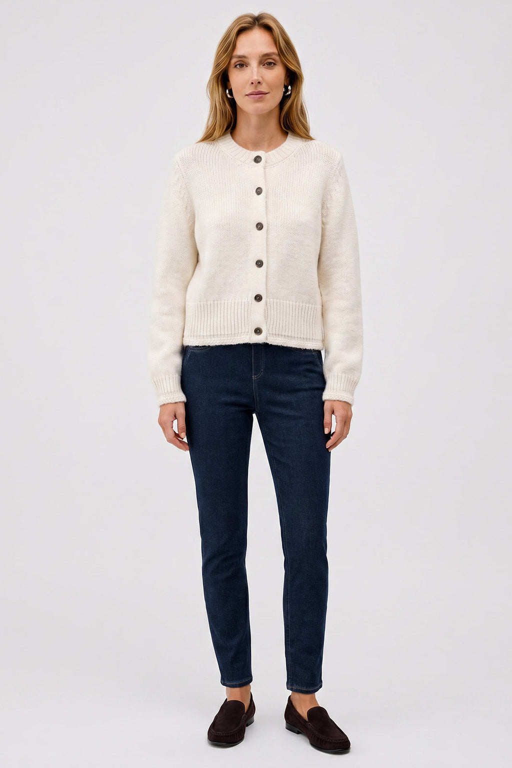 Anna Montana 1021 Angelika Dark Blue Denim Pull-On Trousers