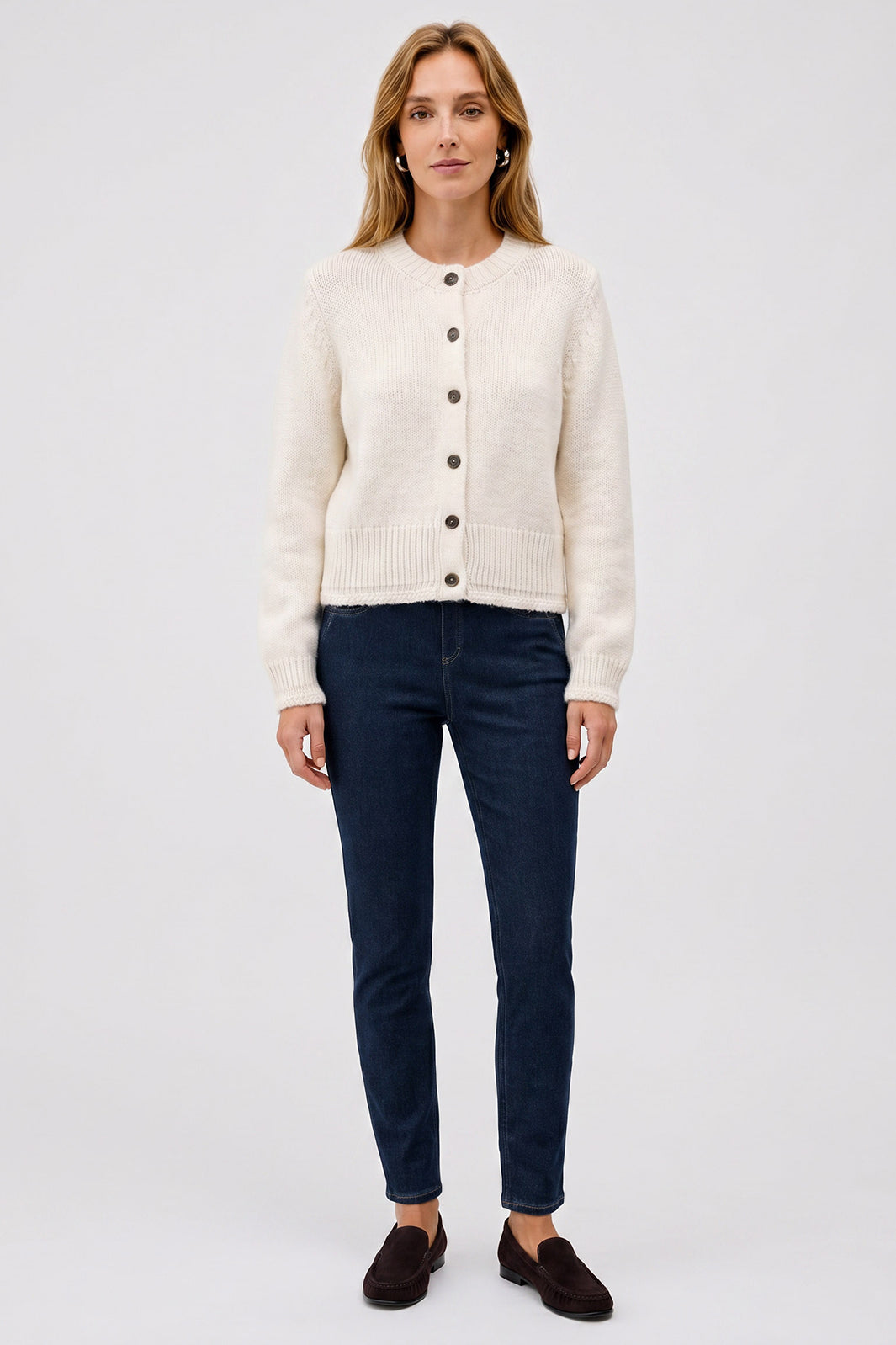 Anna Montana 1021 Angelika Dark Blue Denim Pull-On Trousers