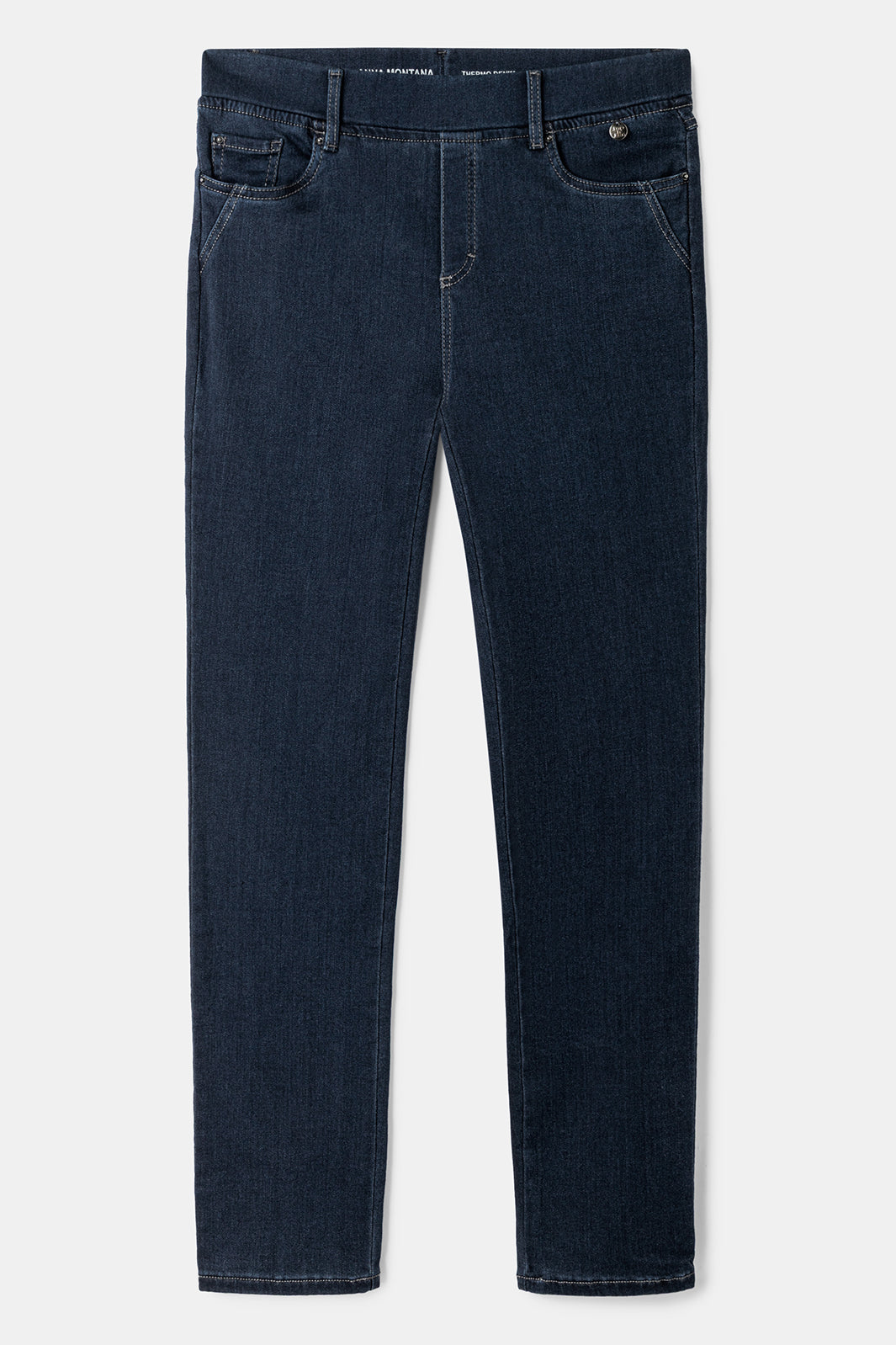Anna Montana 1021 Angelika Dark Blue Denim Pull-On Trousers