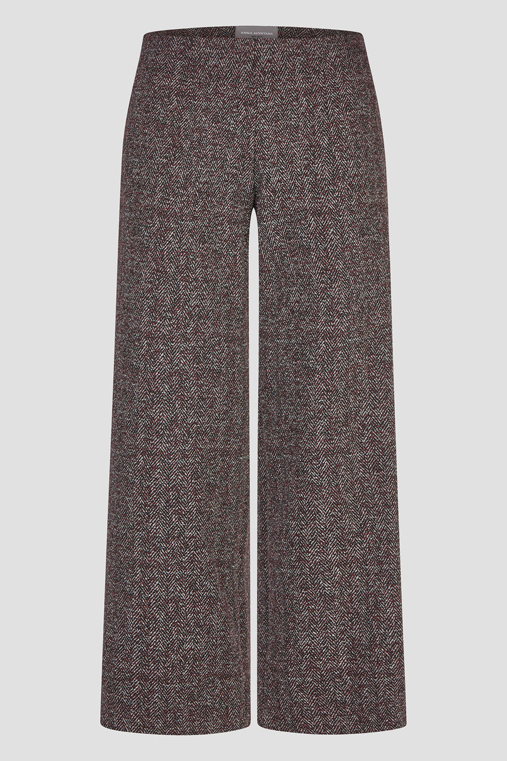 Anna Montana 5666 Mila Red and Black Herringbone Wide Leg Trousers