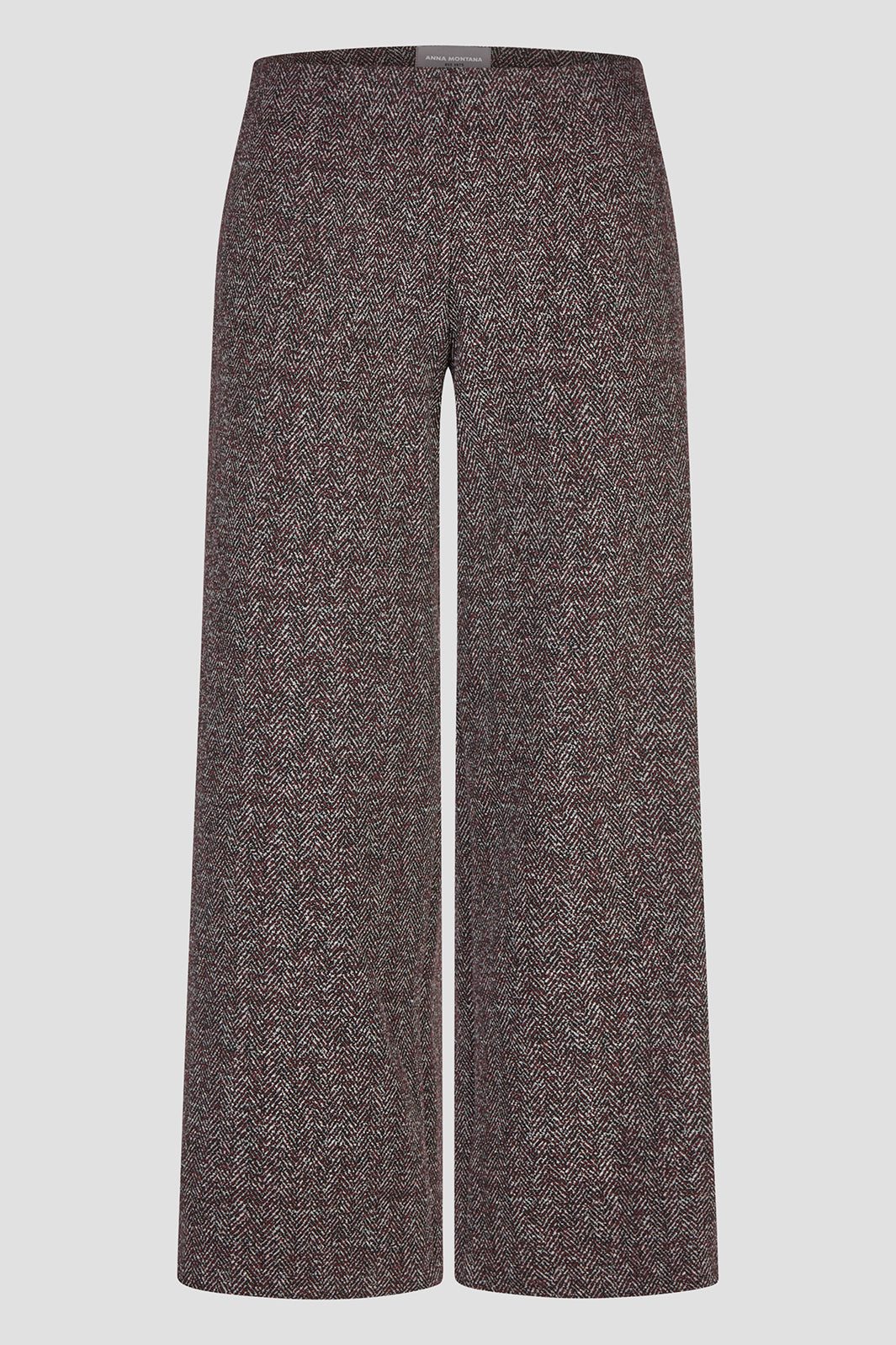 Anna Montana 5666 Mila Red and Black Herringbone Wide Leg Trousers