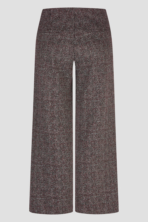 Anna Montana 5666 Mila Red and Black Herringbone Wide Leg Trousers
