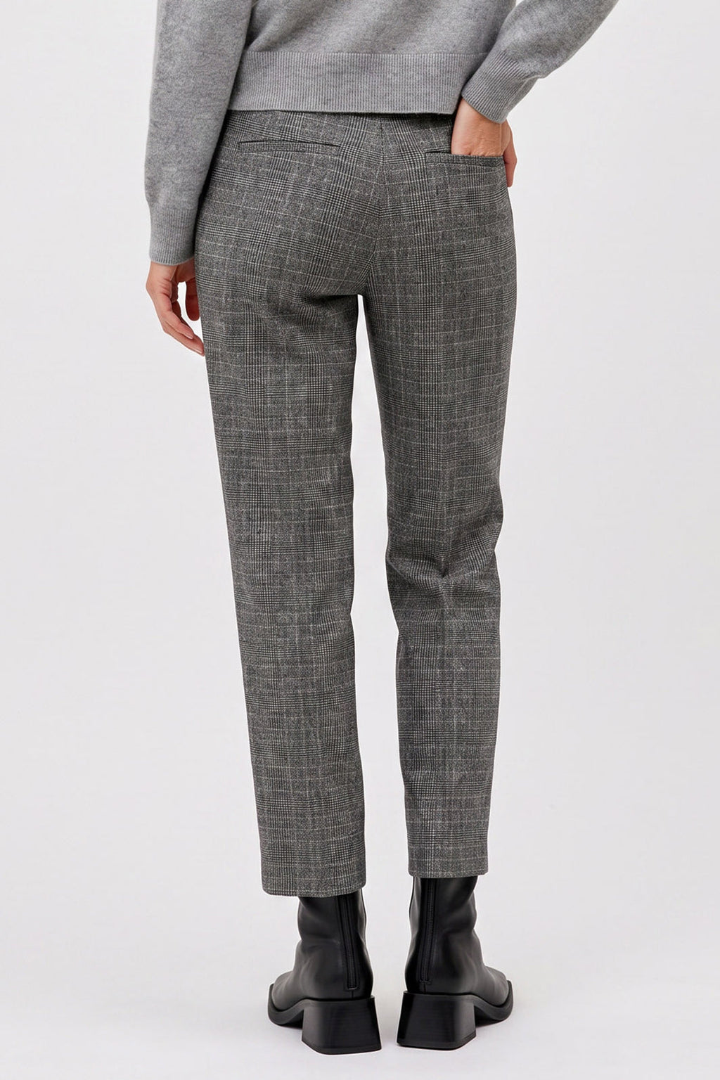 Anna Montana 5667 Rose Grey Check Tweed Trousers