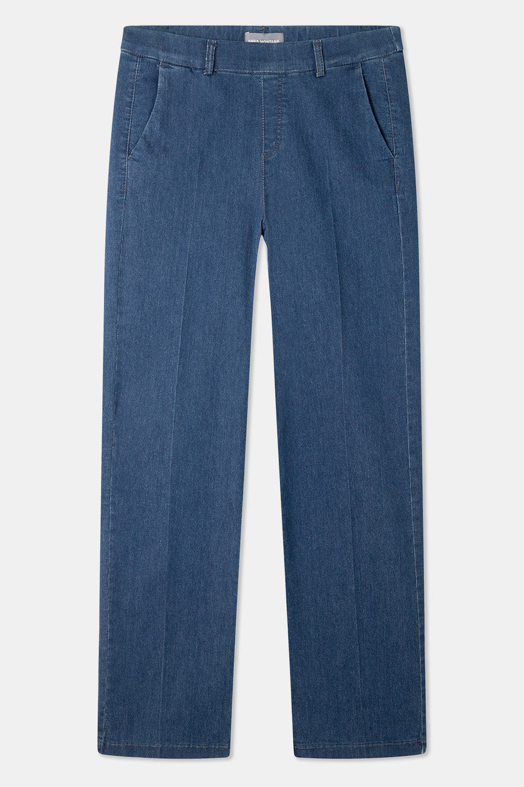 Anna Montana Mila Blue Denim Straight Leg Trousers 1045