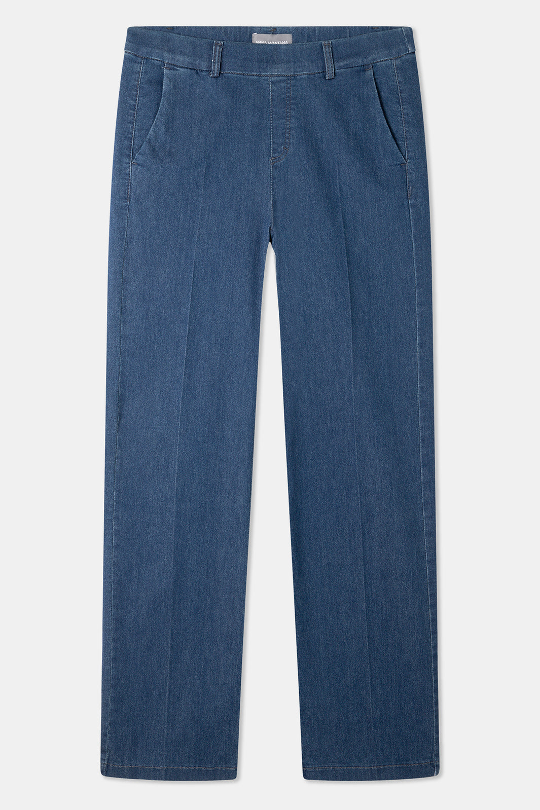 Anna Montana Mila Blue Denim Straight Leg Trousers 1045