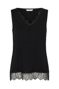 Cream Clothing CRAlvaia Pitch Black Jersey Lace Top 10615546 100120