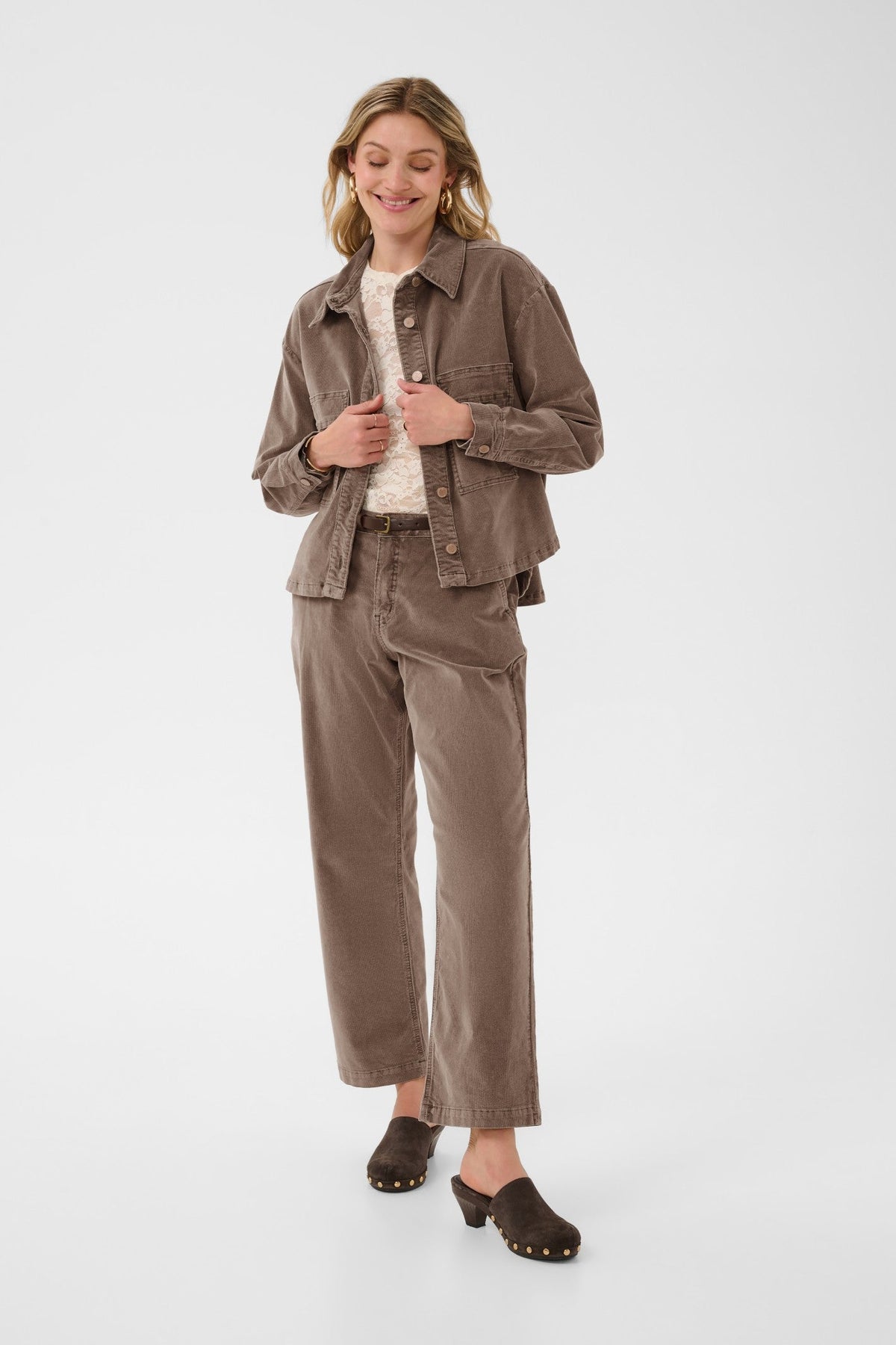 Cream Clothing CRBrady Brown Lentil Corduroy Shirt Jacket 10615340 171409