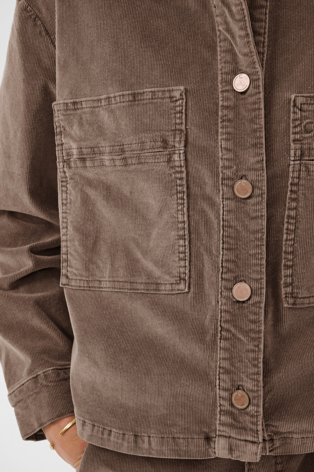 Cream Clothing CRBrady Brown Lentil Corduroy Shirt Jacket 10615340 171409