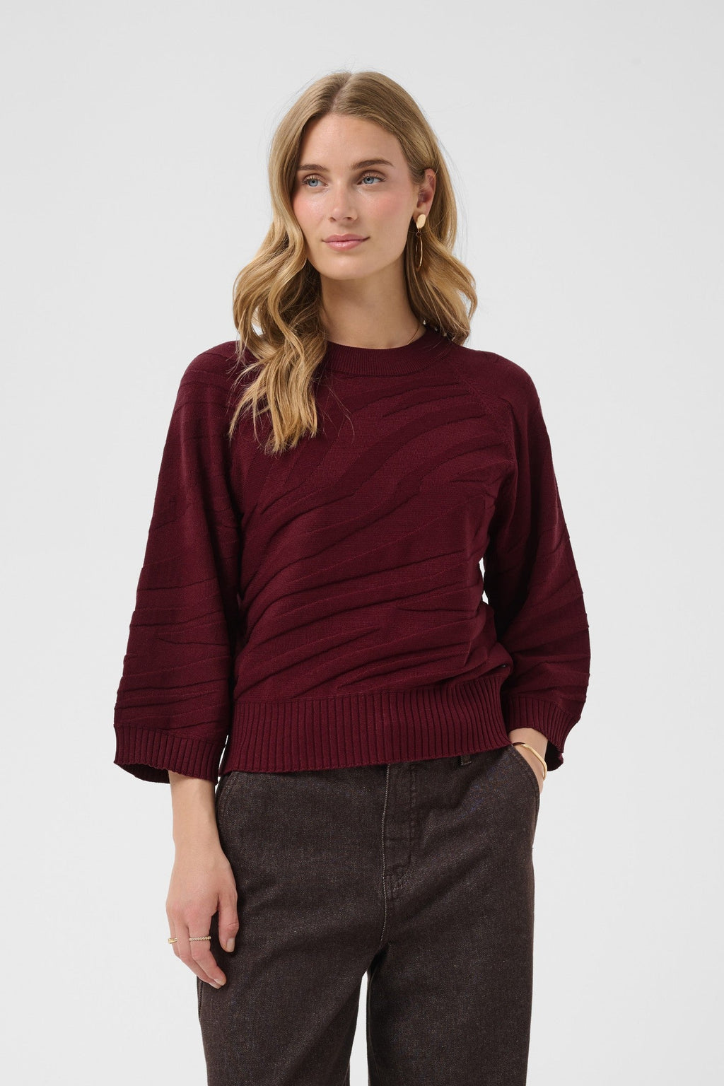 Cream Clothing CRDela Cabernet Red Jumper 10615364 191724