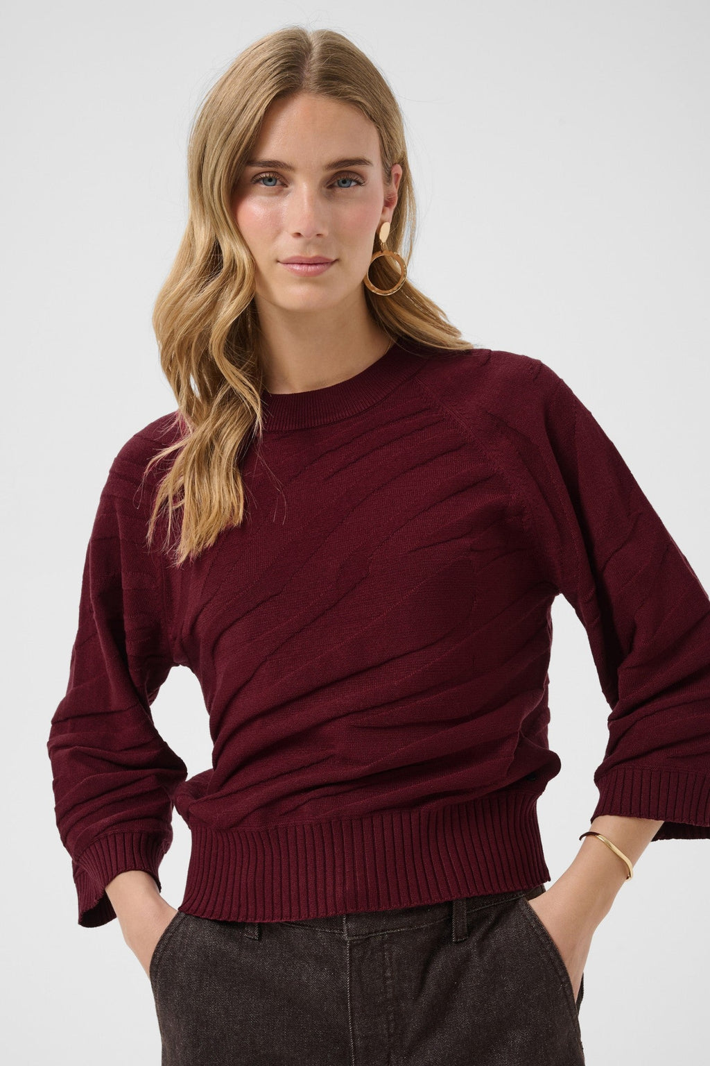 Cream Clothing CRDela Cabernet Red Jumper 10615364 191724