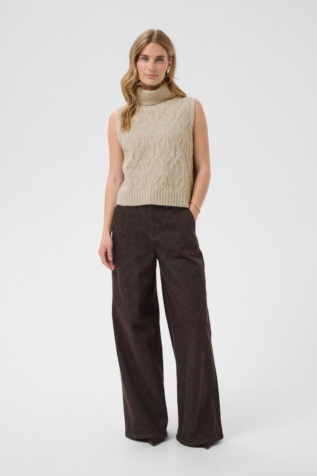 Cream Clothing CRElsie Light Brown Lentil Melange Jumper 10615533 1000060