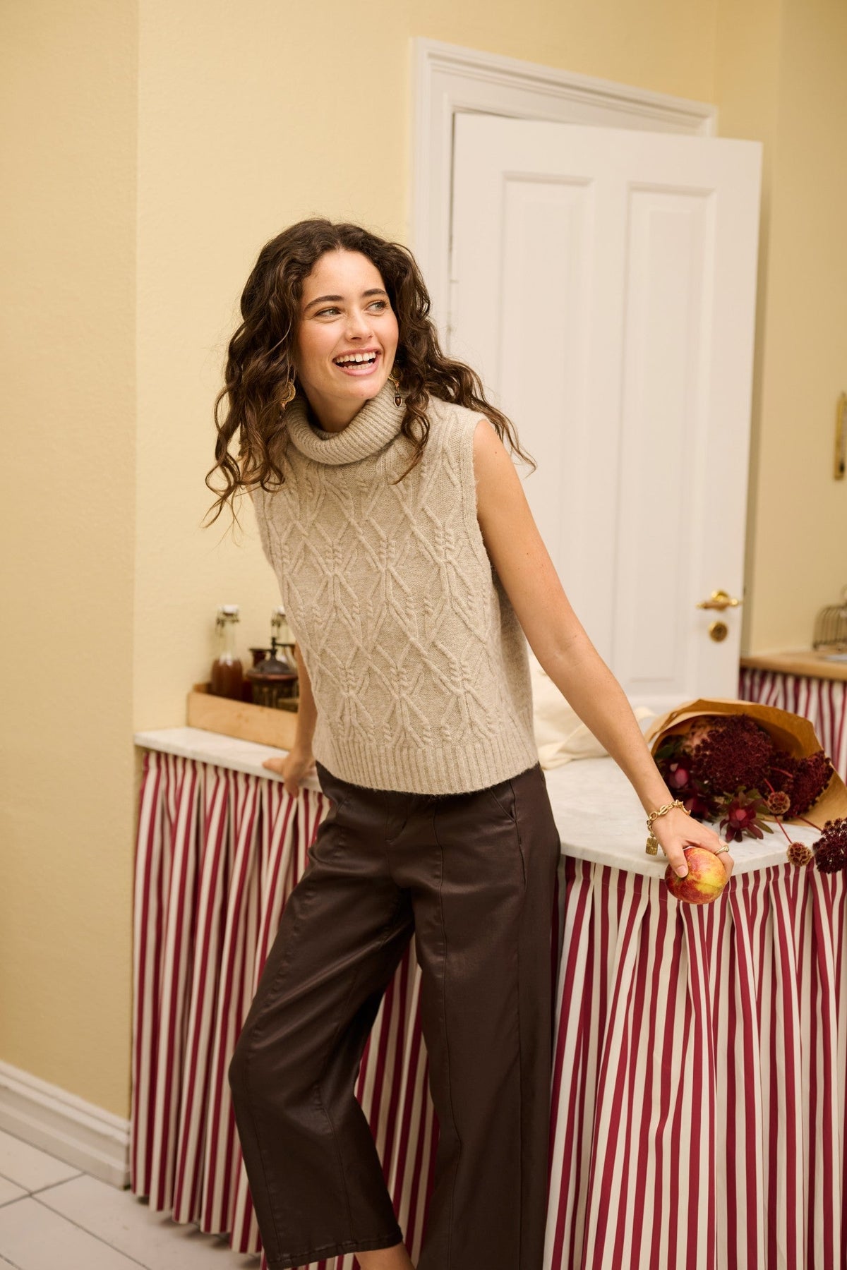 Cream Clothing CRElsie Light Brown Lentil Melange Jumper 10615533 1000060