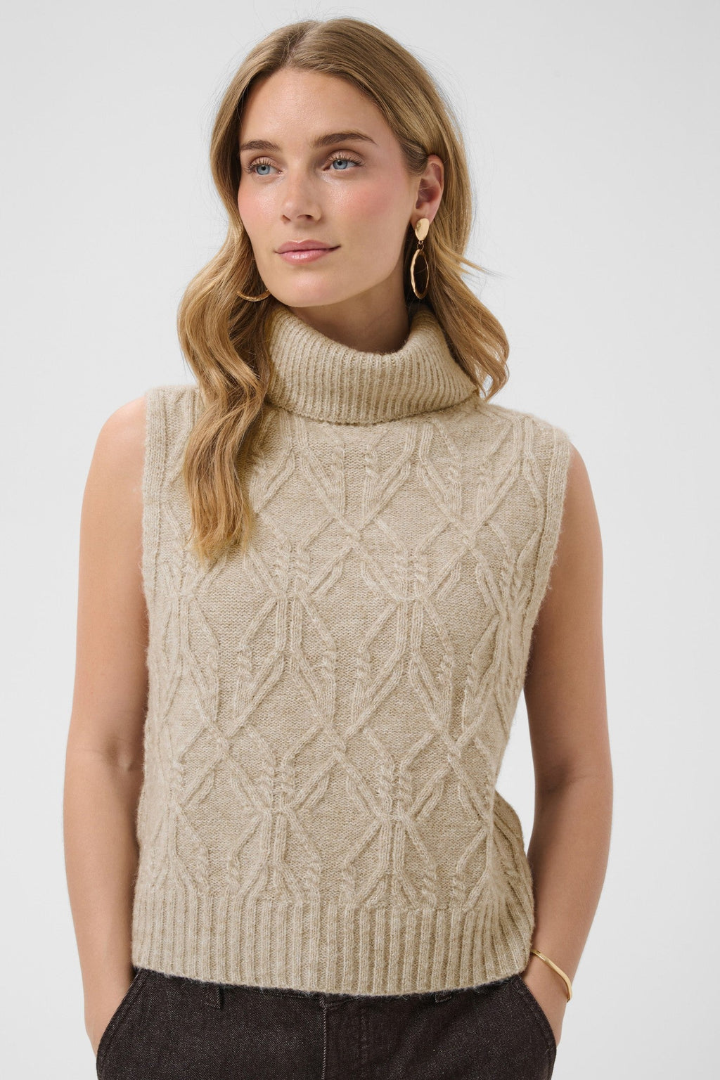 Cream Clothing CRElsie Light Brown Lentil Melange Jumper 10615533 1000060