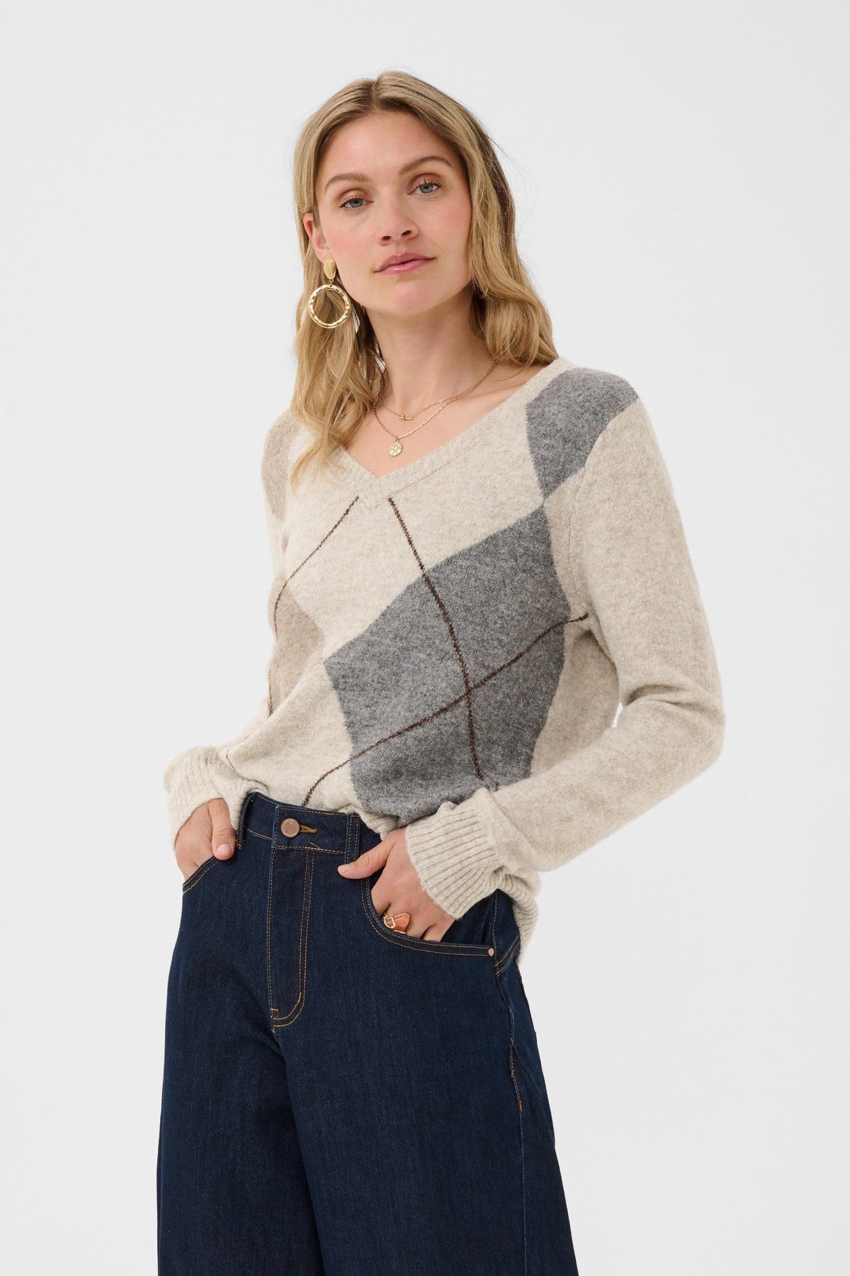Cream Clothing CRHope Oatmeal Melange Multicolour Jumper 10615298 1304011