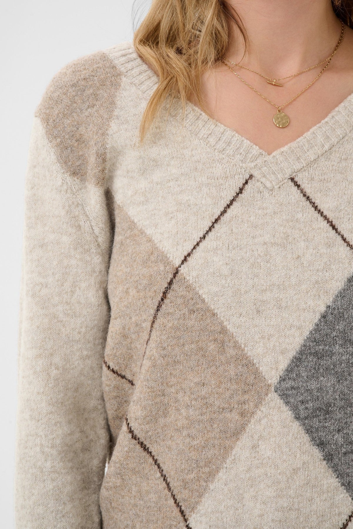 Cream Clothing CRHope Oatmeal Melange Multicolour Jumper 10615298 1304011