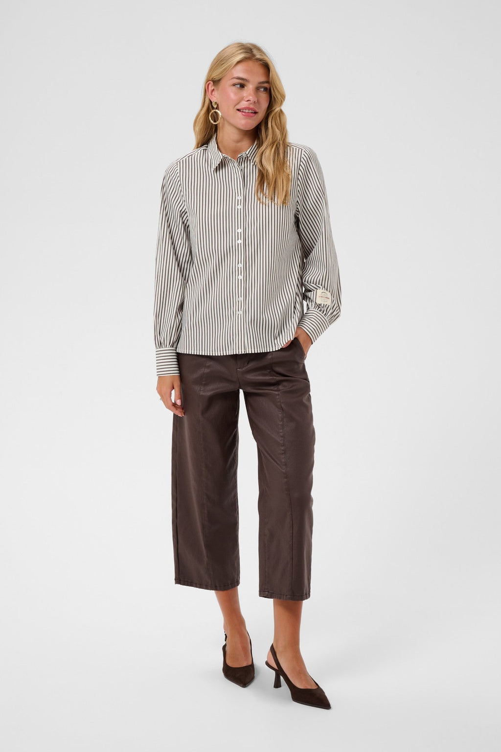 Cream Clothing CRMira Java Brown Stripe Shirt 10615320 1000264