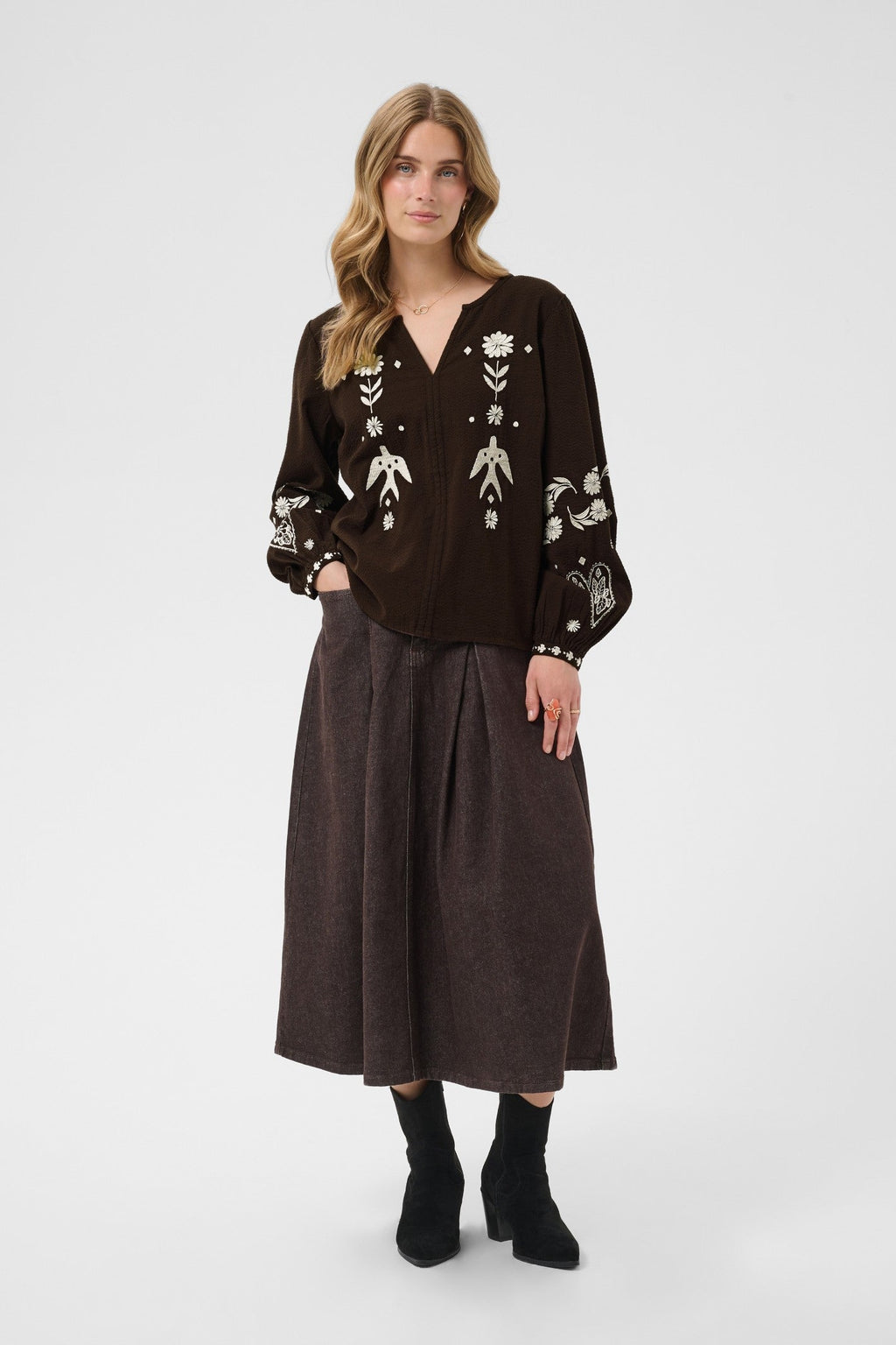 Cream Clothing CRPatulie Java Brown Blouse 10615336 191016