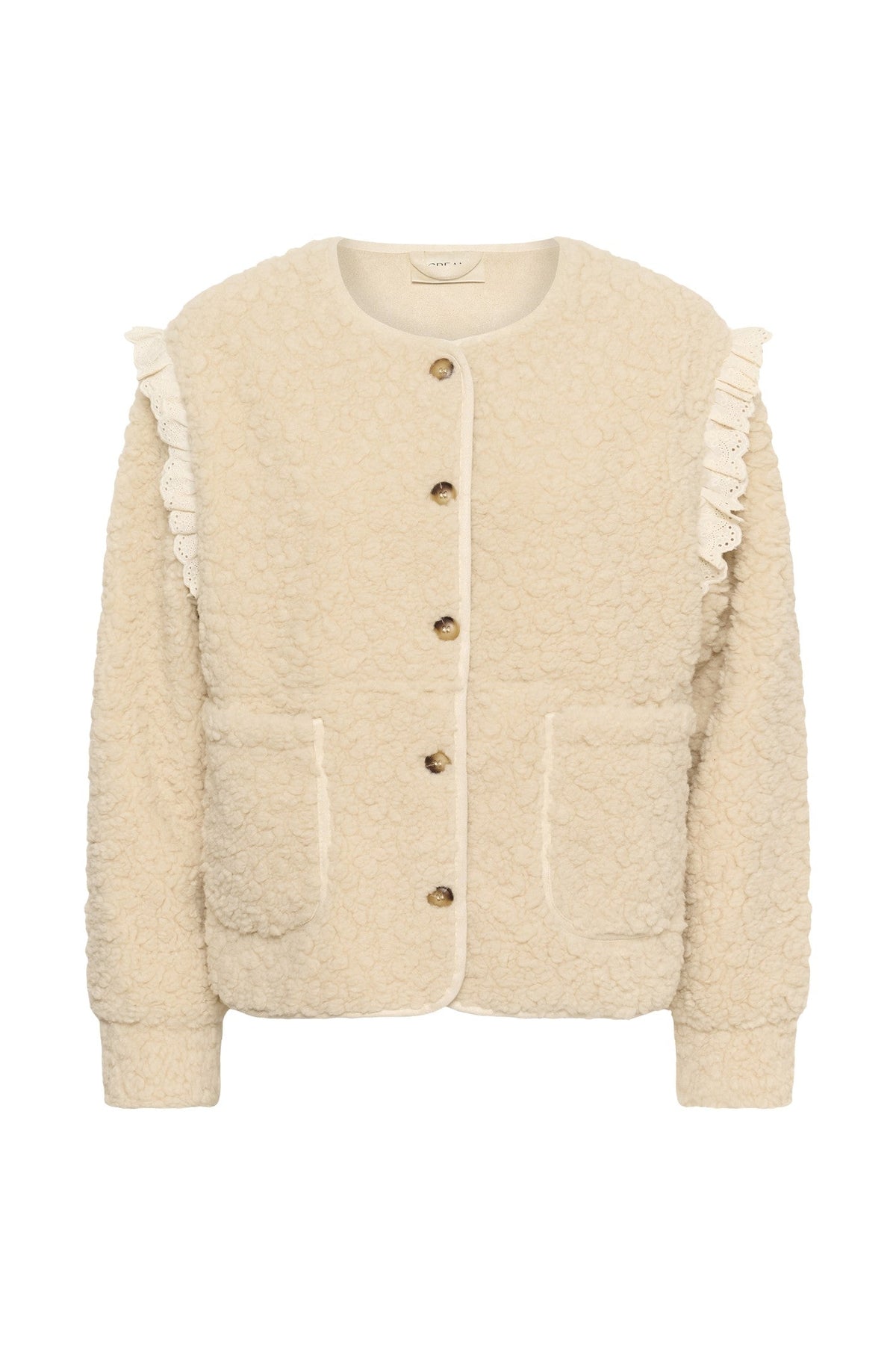 Cream Clothing CRRana Oatmeal Beige Lace Teddy Jacket 10615559 130401