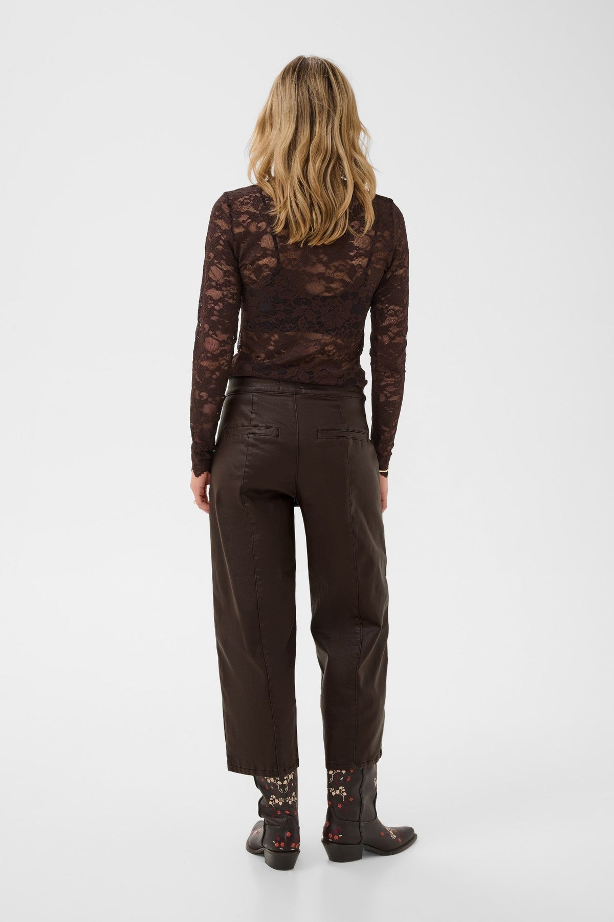 Cream Clothing CRWinni Java Brown Coated Trousers 10615348 191016
