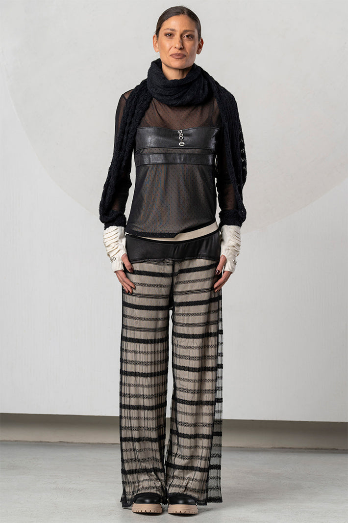 Elisa Cavaletti Black Embellished Mesh Top ELW265017206 02135