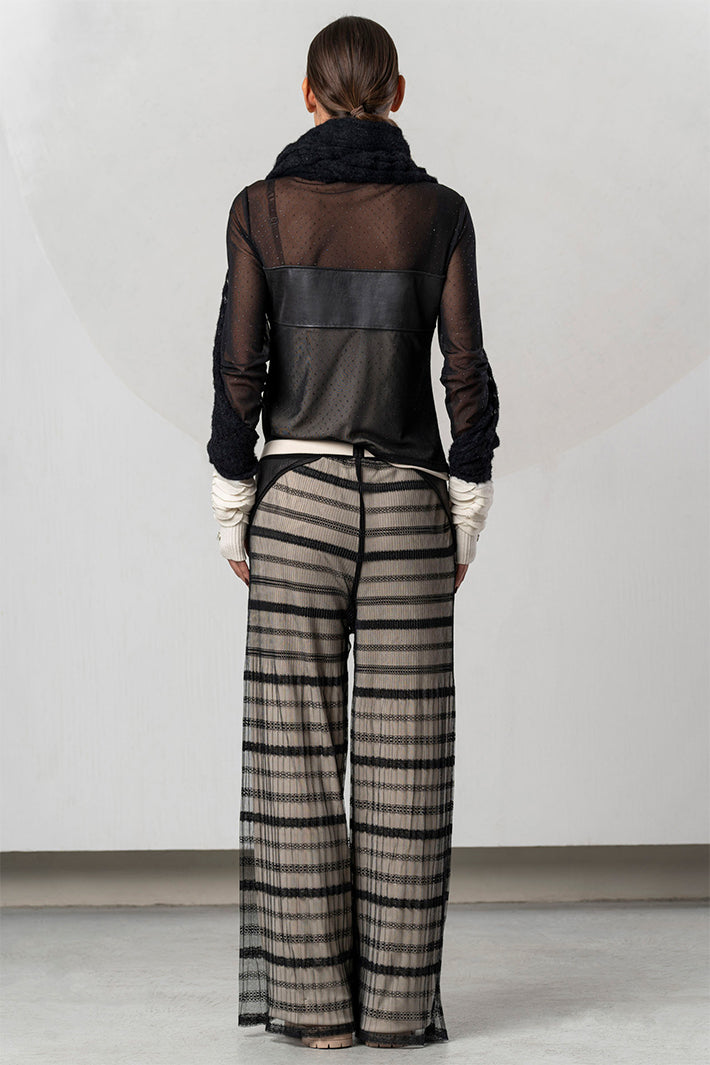 Elisa Cavaletti Black Embellished Mesh Top ELW265017206 02135