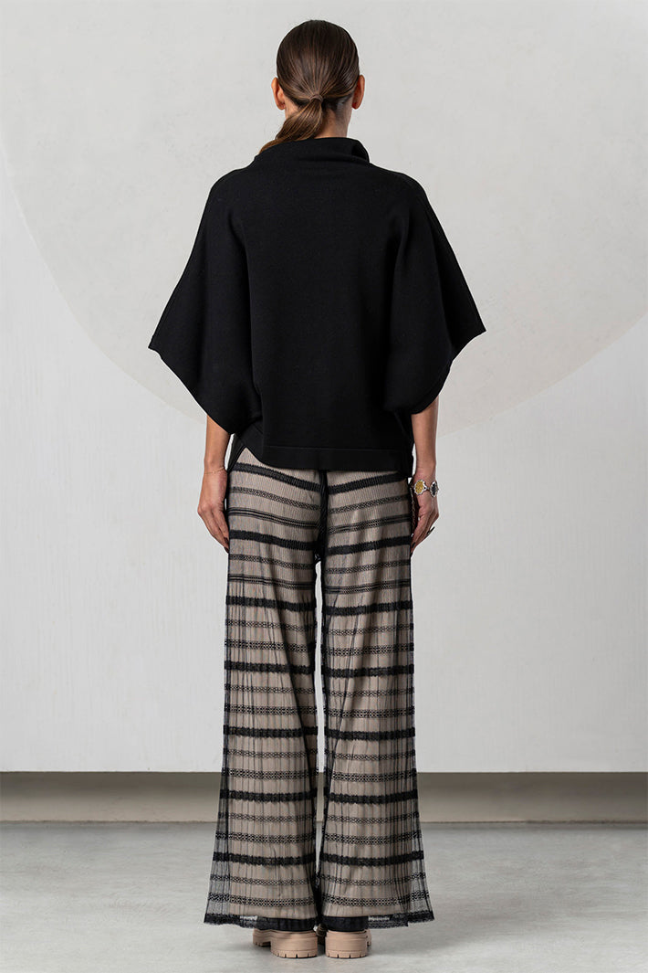 Elisa Cavaletti Black Mesh Pull-On Trousers ELW266054105 02135
