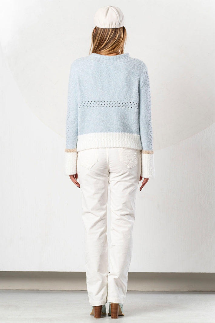 Elisa Cavaletti Blue Embroidered Jumper ELW264011806 16083