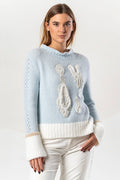 Elisa Cavaletti Blue Embroidered Jumper ELW264011806 16083
