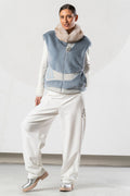 Elisa Cavaletti Blue Teddy Faux Fur Gilet Sleeveless ELW267014504 16086